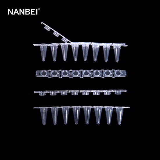 Laboratory Plastic PP PCR 8 Strip Tubes Ultra Thin-Wall 0.2ml Dnase, Rnase and Endotoxin Free