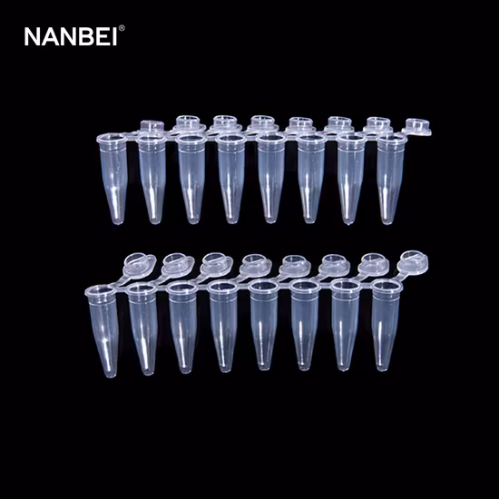 Laboratory Plastic PP PCR 8 Strip Tubes Ultra Thin-Wall 0.2ml Dnase, Rnase and Endotoxin Free