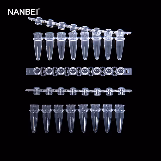 Laboratory Plastic PP PCR 8 Strip Tubes Ultra Thin-Wall 0.2ml Dnase, Rnase and Endotoxin Free