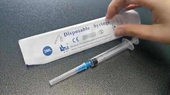 Medical Disposable Three Parts Syringe 3ml/Cc Luer Slip Without or with Hypodermic Needle with CE, ISO 