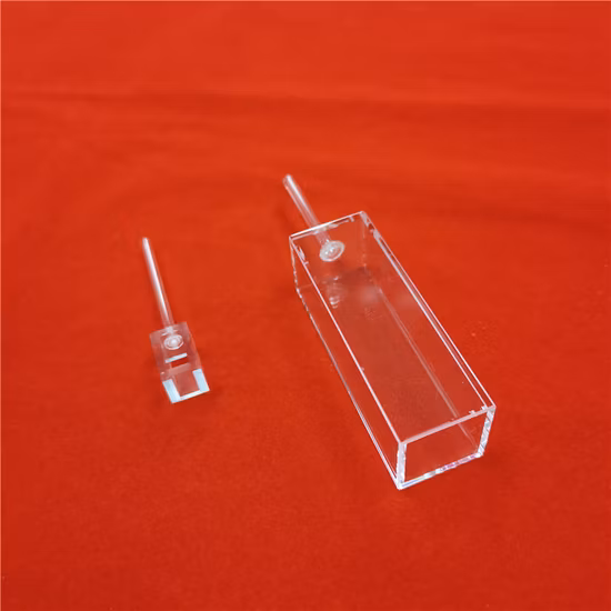 Spectrophotometer Quartz Flow Cell Clear Quartz Glass Cell 40*28*24mm Optical Glass Cuvette