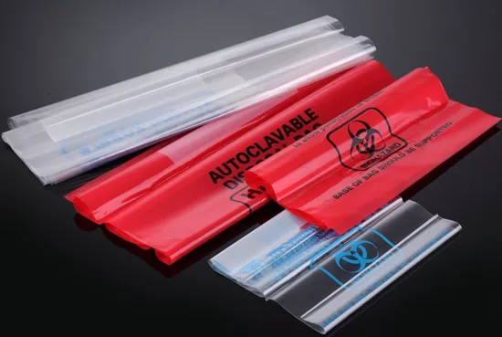 Autoclave Bag, 610X810mm, Red, with Biohazard Label and White Panel Labware