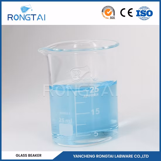Glassware Borosilicate Graduated Measuring Low Form Glass Beaker 10ml 50ml 100ml 250ml for Laboratories