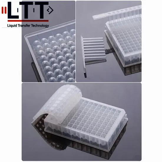 2.2ml Square Hole V Shape Bottom 96 Deep Well Plate with Magnetic Tip Comb PCR Sealing Film 